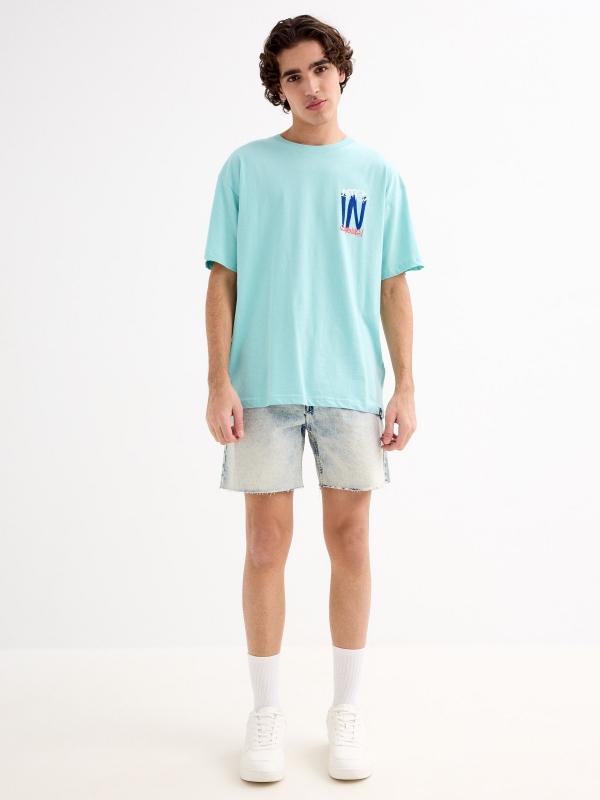 In Side Bermuda Denim Bajo Deshilachado