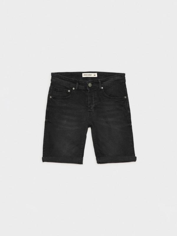 In Side Bermuda Denim Básica Negra