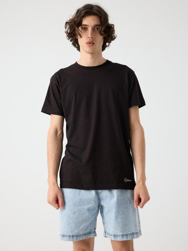 In side Bermuda denim cintura elástica