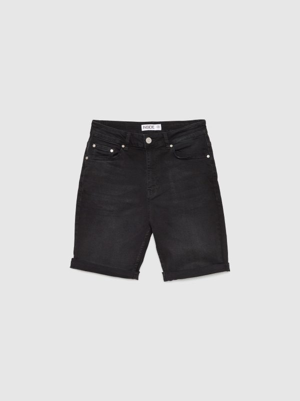 In Side Bermuda Denim Negro Slim