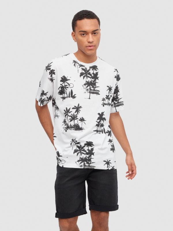 In side Bermuda denim negro slim