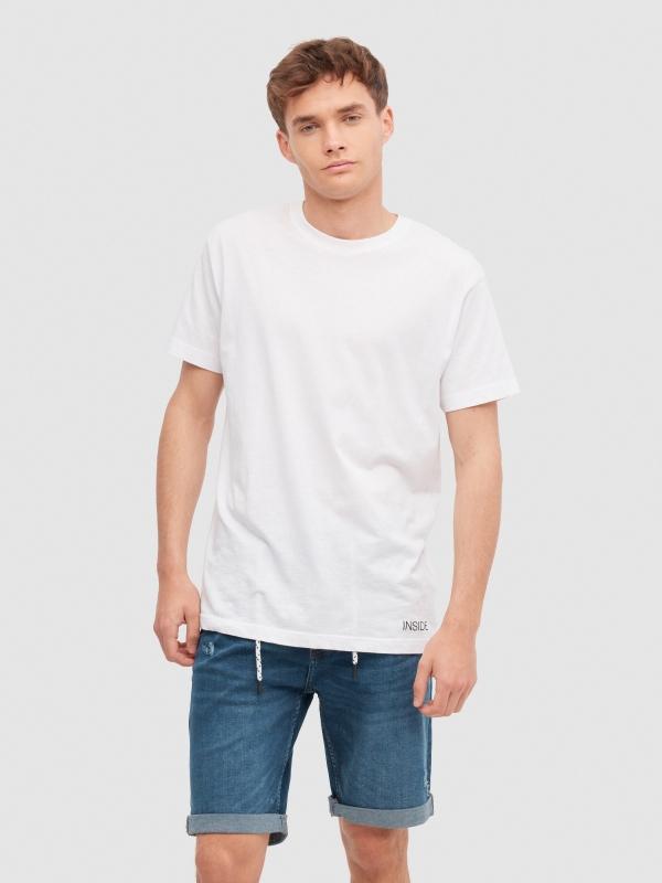 In side Bermuda denim skinny