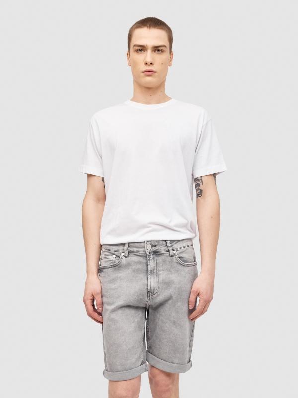 In side Bermuda denim skinny
