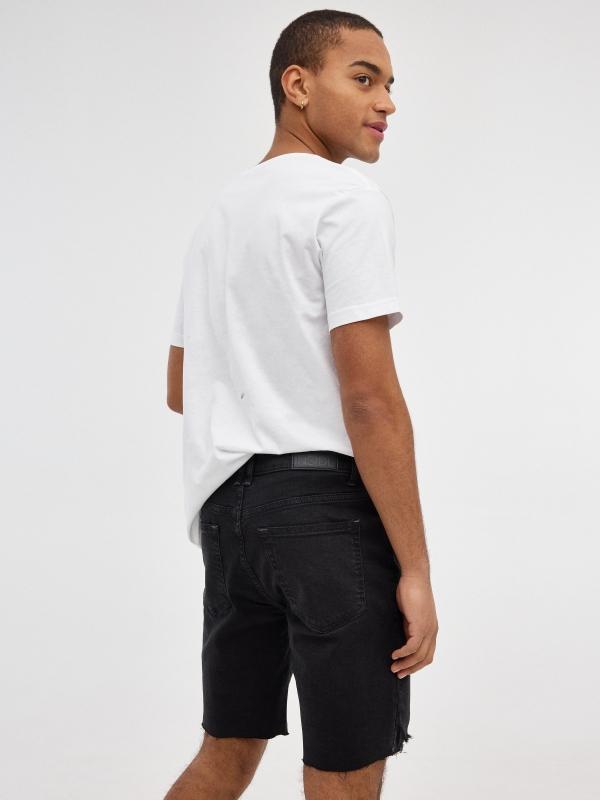 In Side Bermuda Denim Slim Negra