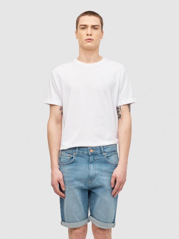 In side Bermuda denim slim