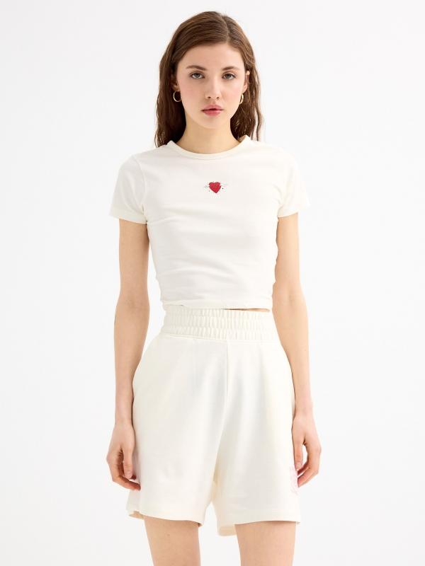 In side Bermuda felpa tiro alto