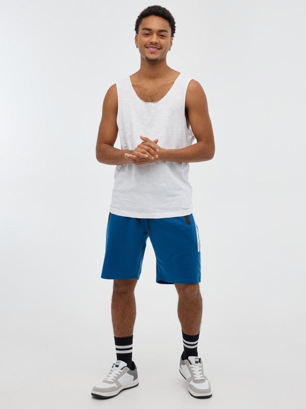 In side Bermuda jogger azul