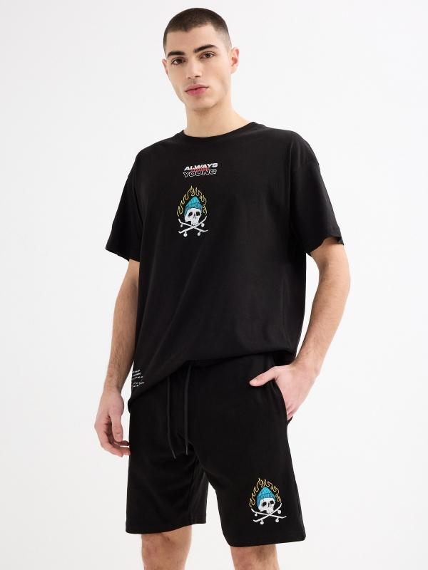 In side Bermuda jogger calavera