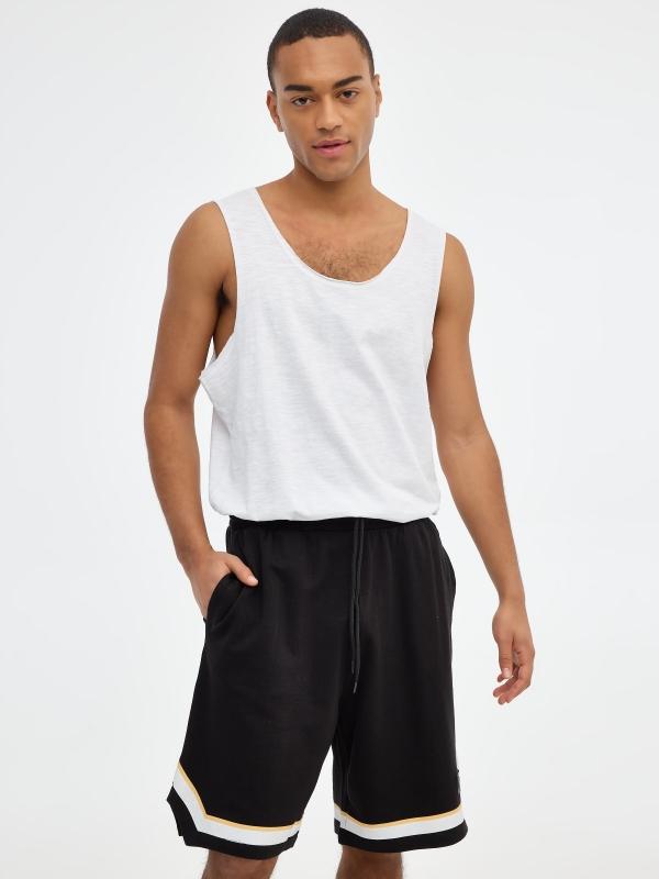 In side Bermuda jogger con rayas