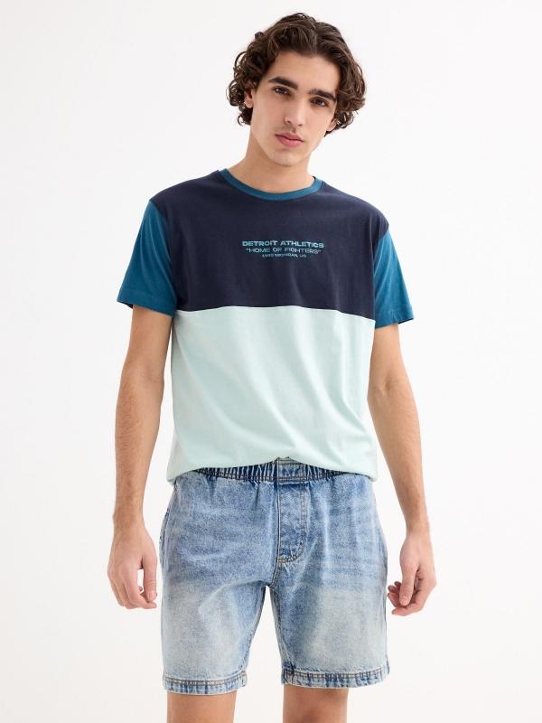 In side Bermuda jogger denim con goma