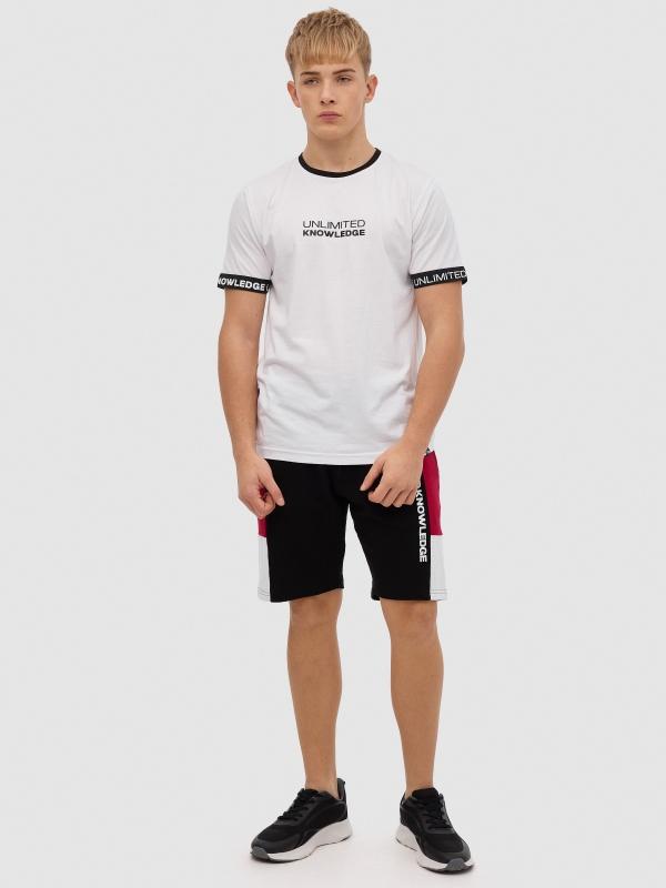 In Side Bermuda Jogger Franja Roja