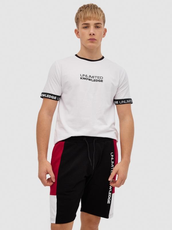 In side Bermuda jogger franja roja