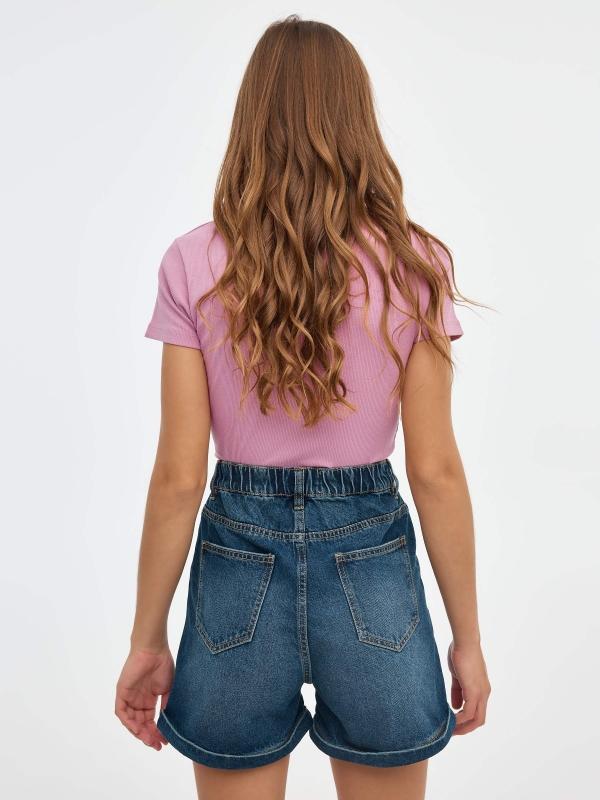 In Side Bermuda Mom Fit Cintura Elástica