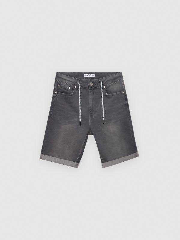 In Side Bermudas Denim Skinny Gris