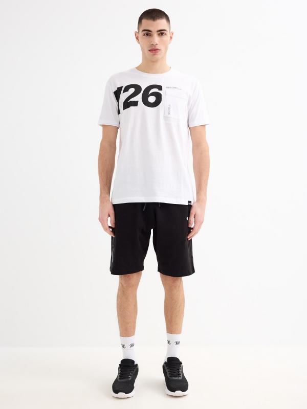 In Side Bermudas Jogger Felpa Negro