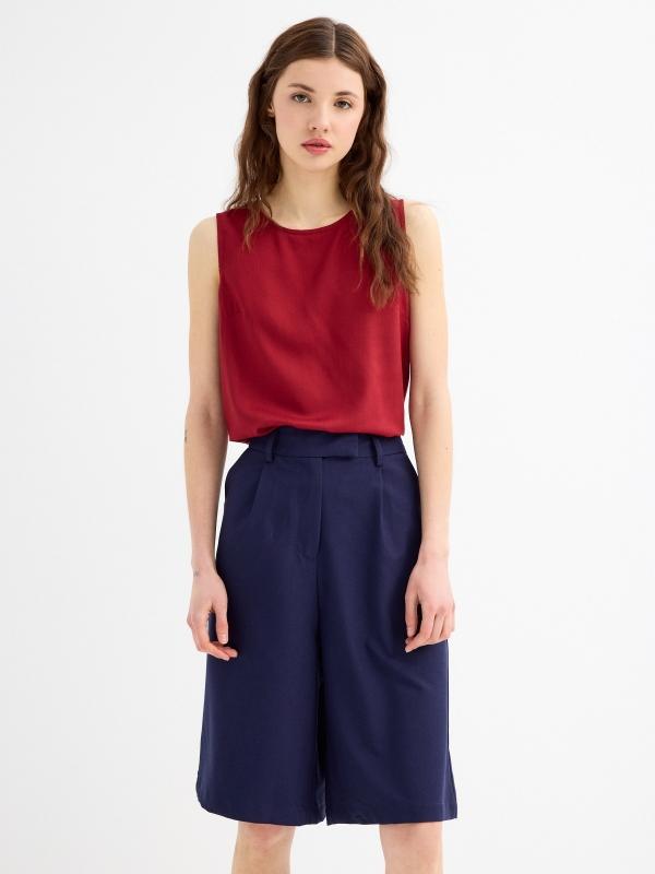 In side Bermudas pinza azul marino