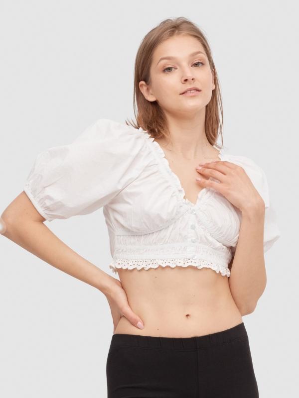In side Blusa bordado suizo
