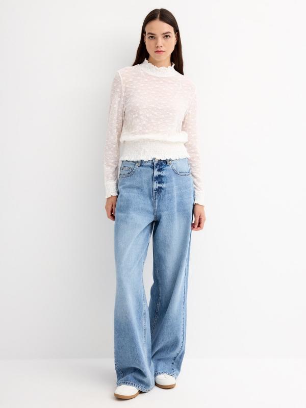 In Side Blusa De Gomas Mini Print