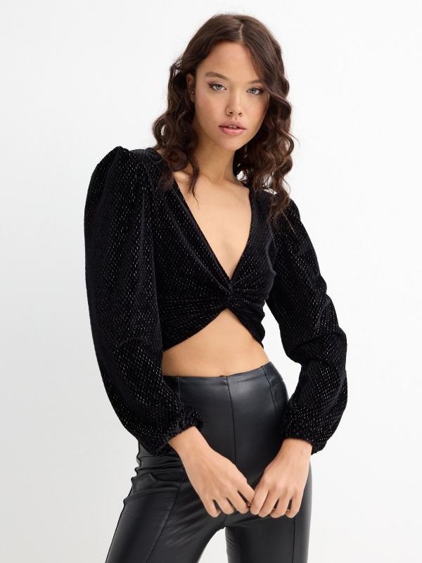 In side Blusa de terciopleo con lurex