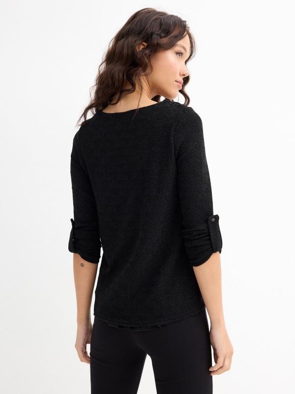 In Side Blusa Negra Con Brillo