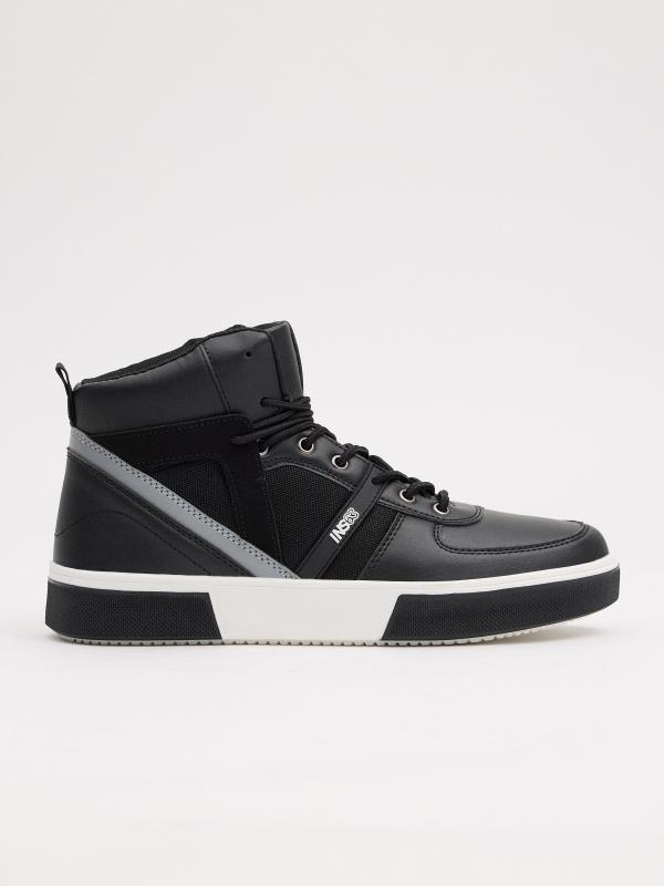 In side Bota deportiva efecto piel negra