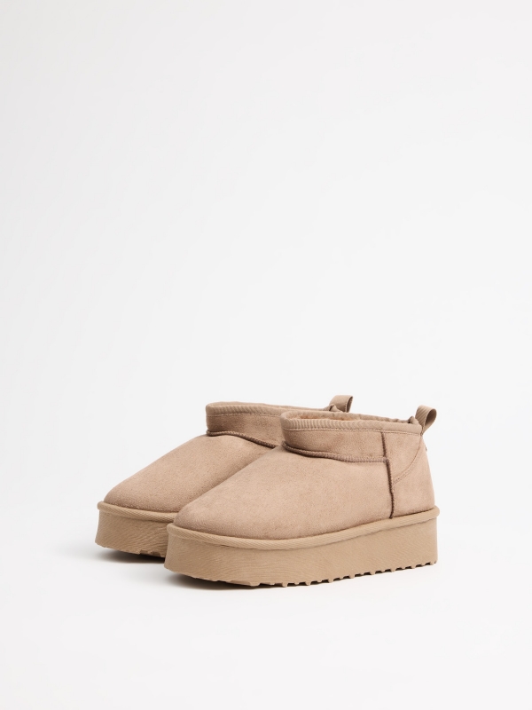 In Side Botín Bajo Con Pelo Interior Marrón