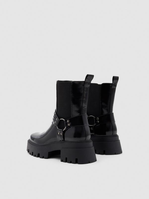 In Side Botines Charol Con Tiras