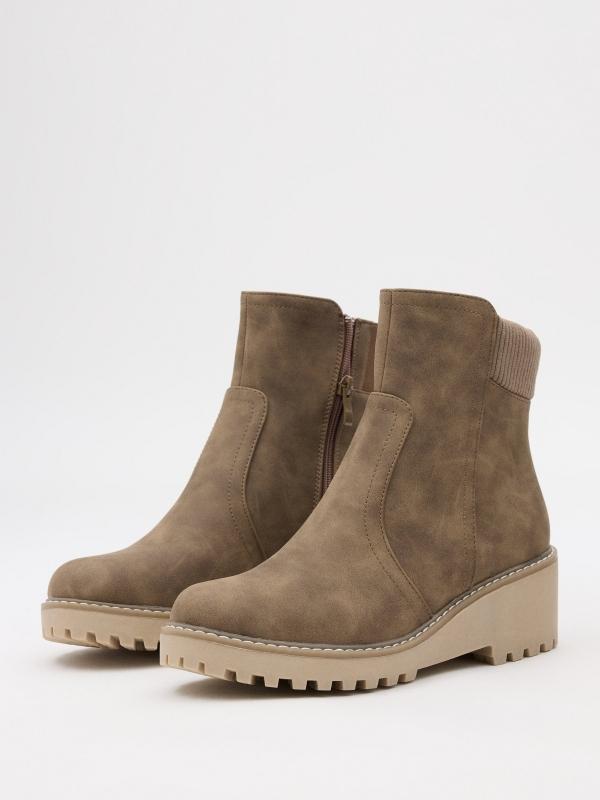 In Side Botines De Cuña Combinados