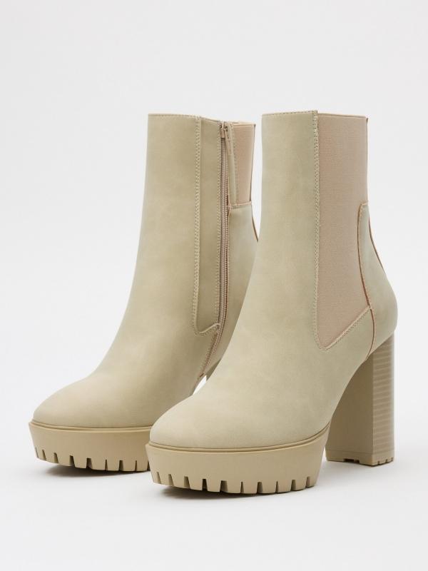 In Side Botines De Polipiel Con Elásticos