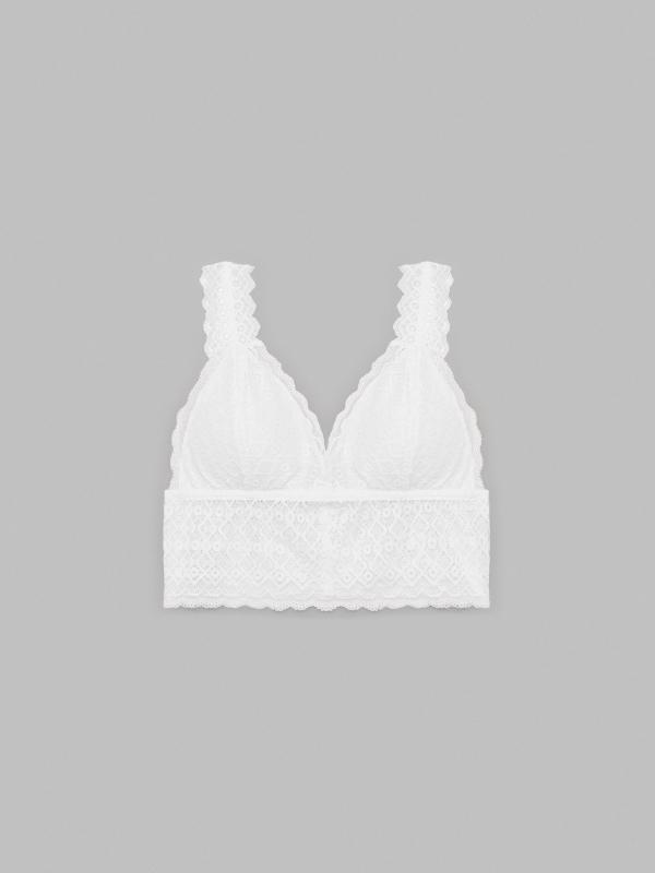 In Side Bralette Blanco De Encaje