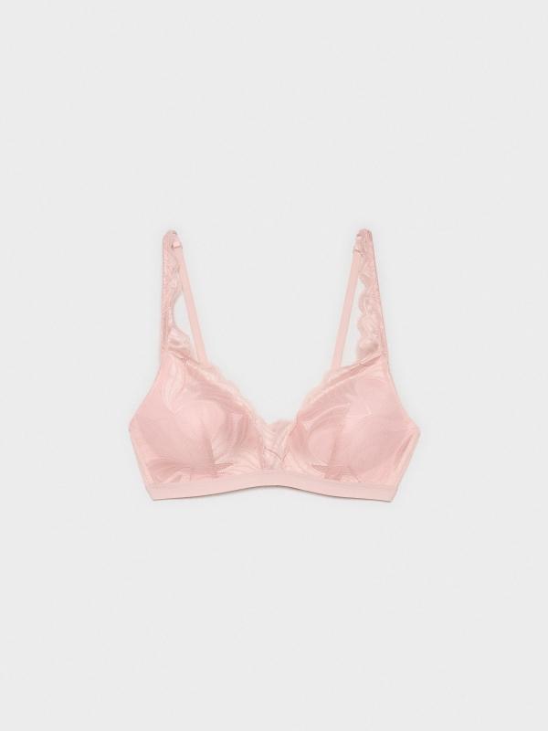 In Side Bralette Encaje Rosa Sin Aros