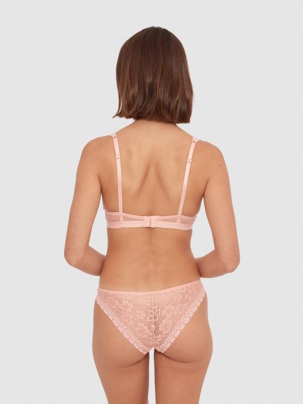 In Side Bralette Rosa De Encaje