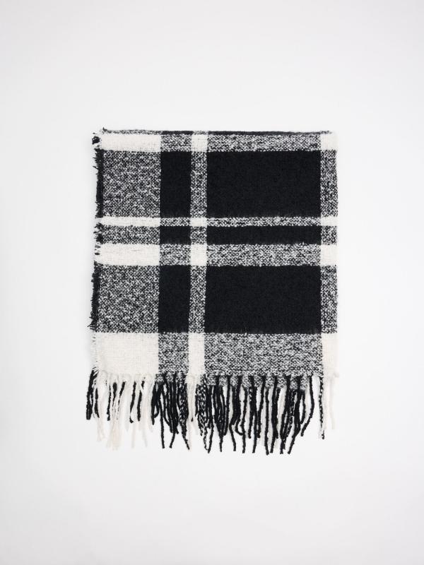 In side Bufanda cuadros blanco y negro