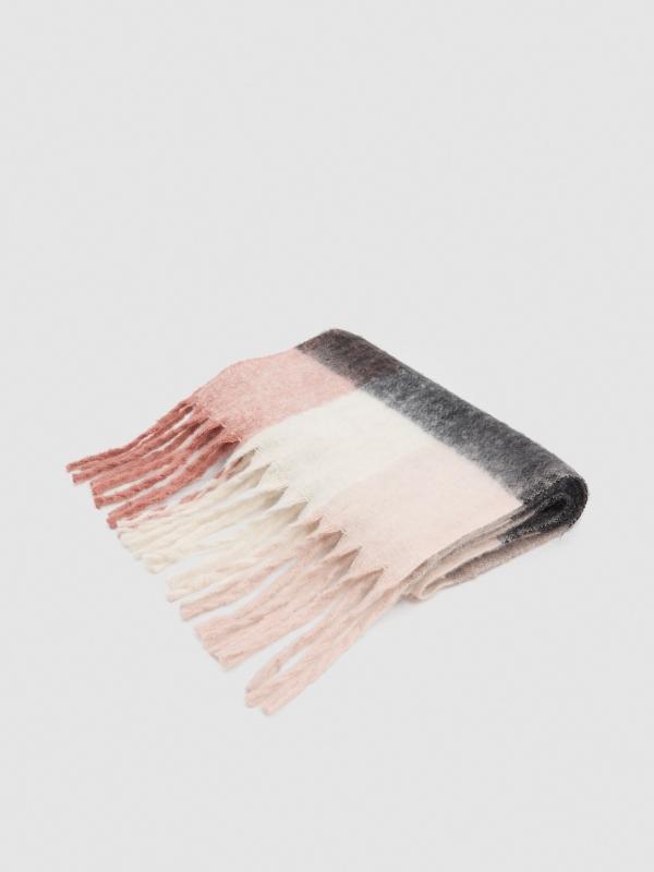 In Side Bufanda Cuadros Multicolor Rosa Y Gris