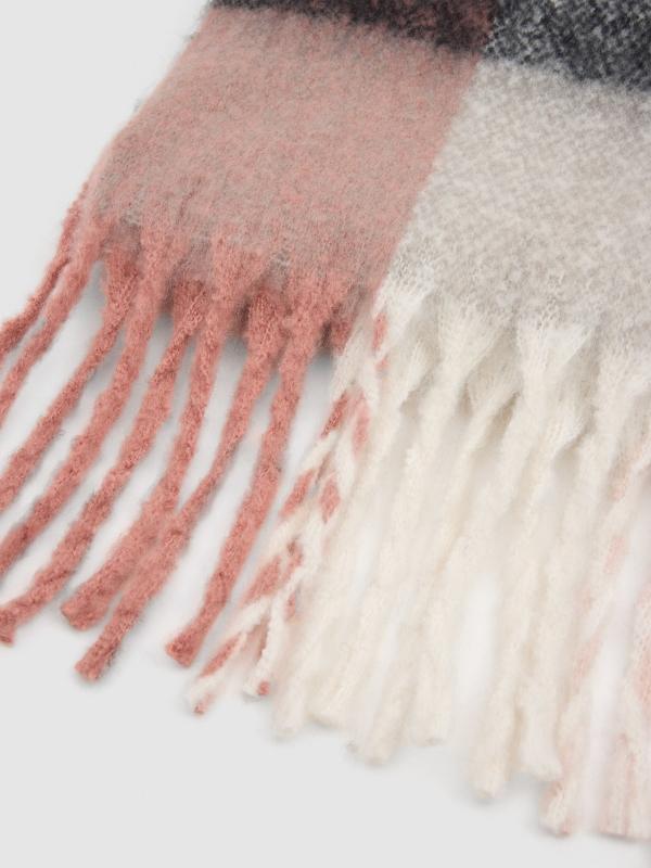 In Side Bufanda Cuadros Multicolor Rosa Y Gris