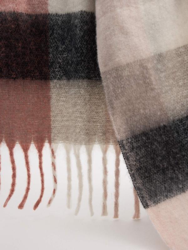 In Side Bufanda Cuadros Multicolor Rosa Y Gris