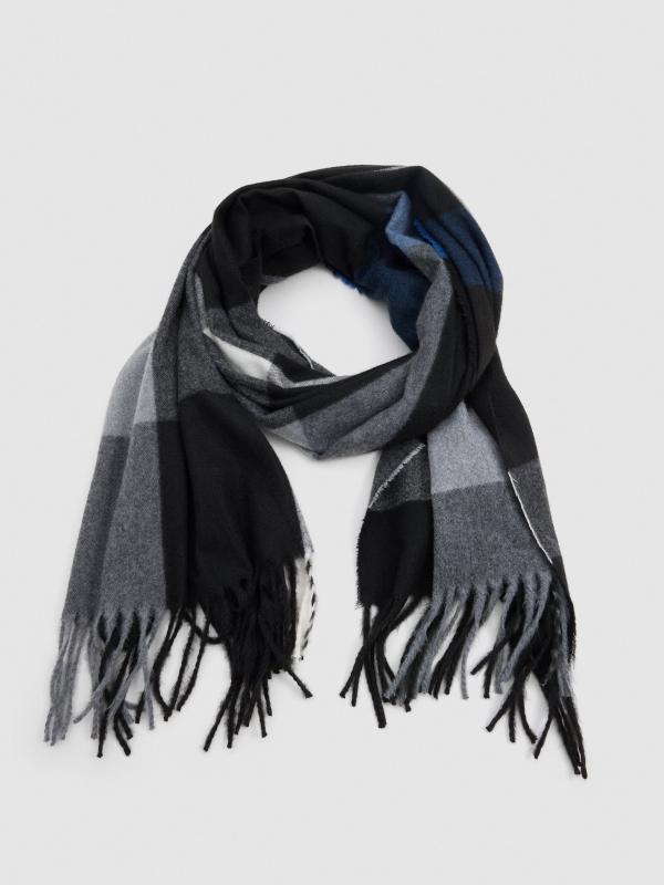 In side Bufanda de cuadros negra