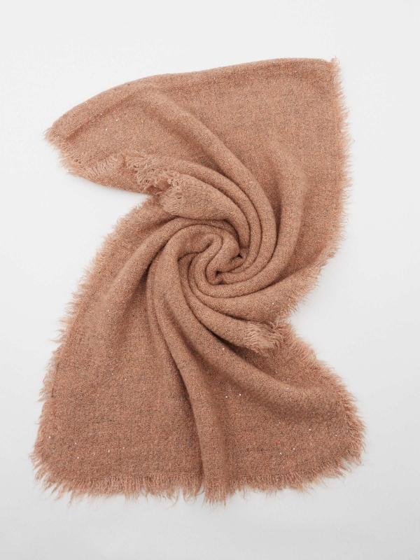 In Side Bufanda Marrón Con Lentejuelas