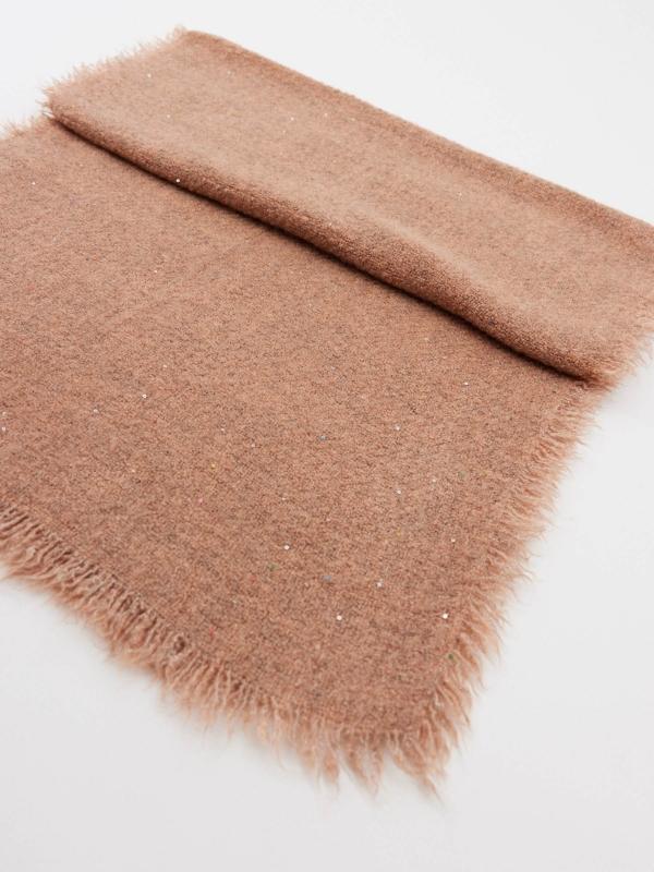 In side Bufanda marrón con lentejuelas