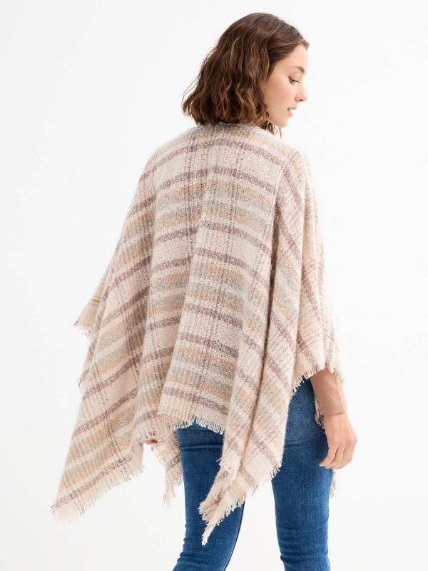 In Side Bufanda Poncho Rayas Beige
