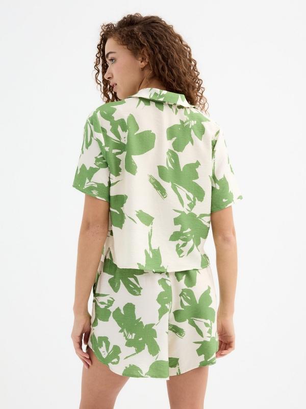 In Side Camisa Crop Manga Corta Estampado