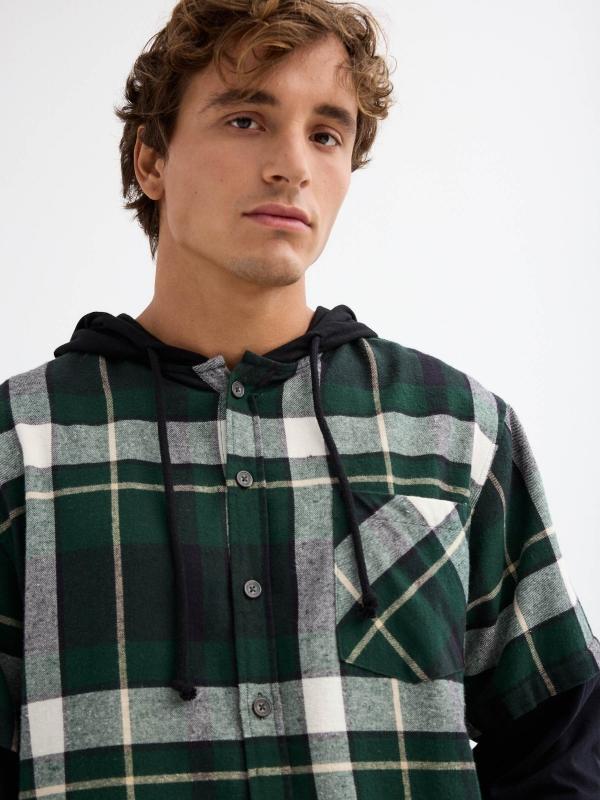 In Side Camisa Cuadros Combinada