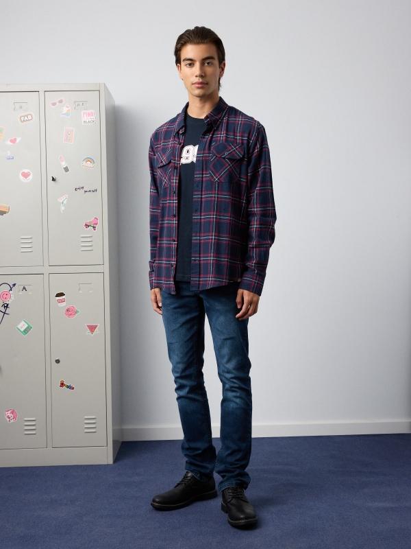 In Side Camisa Cuadros Franela