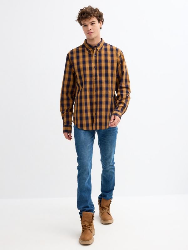 In Side Camisa De Cuadros Casual