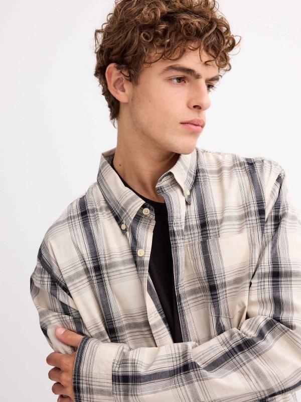 In Side Camisa De Cuadros Con Bolsillo