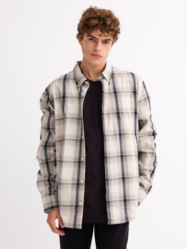 In side Camisa de cuadros con bolsillo