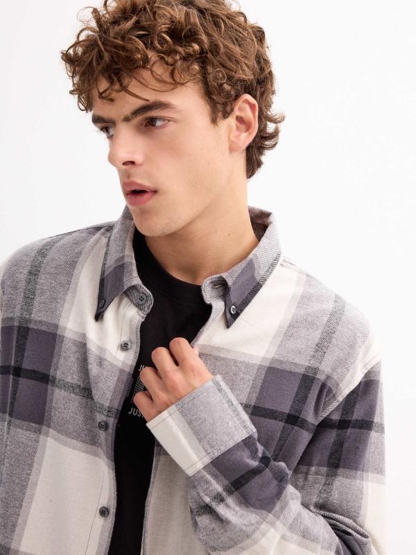 In Side Camisa De Cuadros De Franela