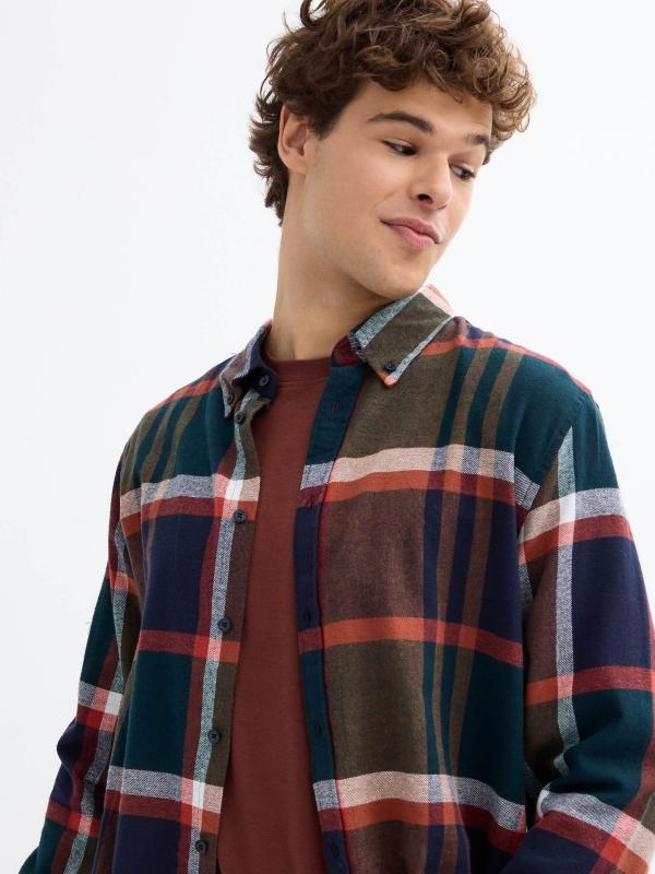 In Side Camisa De Franela Verde