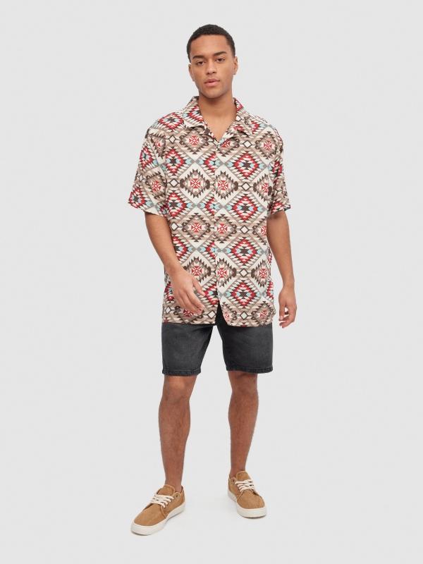 In Side Camisa étnica Allover