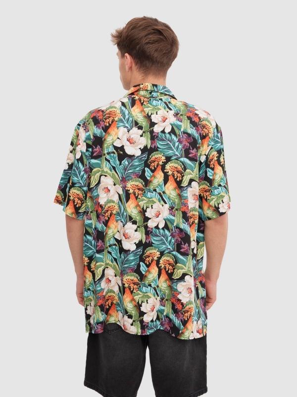 In Side Camisa Flores Tropicales